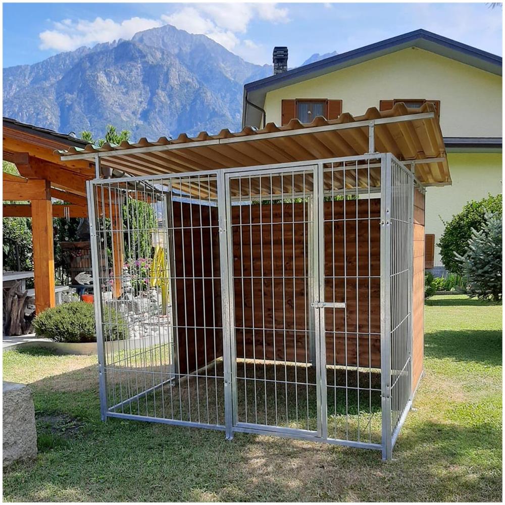 Box Per Cani Con Copertura Retro & 1 Metro Laterale In Legno Zincatura A Caldo Dimensioni 200 X 300 X H 180 Cm - Foto 2