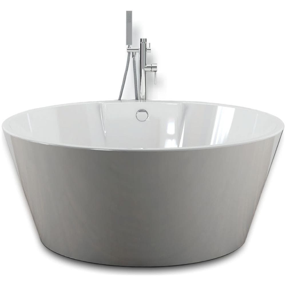 Vasca Da Bagno Free Standing Tonda Acrilico Bianco Lucido Cm Ø 145 X H 58 Cm - Foto 1