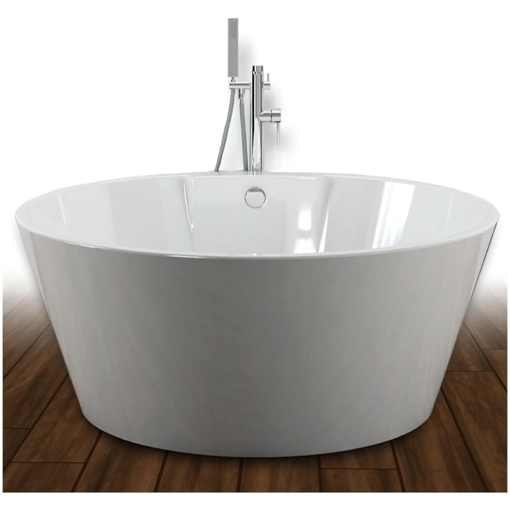 Vasca Da Bagno Free Standing Tonda Acrilico Bianco Lucido Cm Ø 145 X H 58 Cm - Foto 2