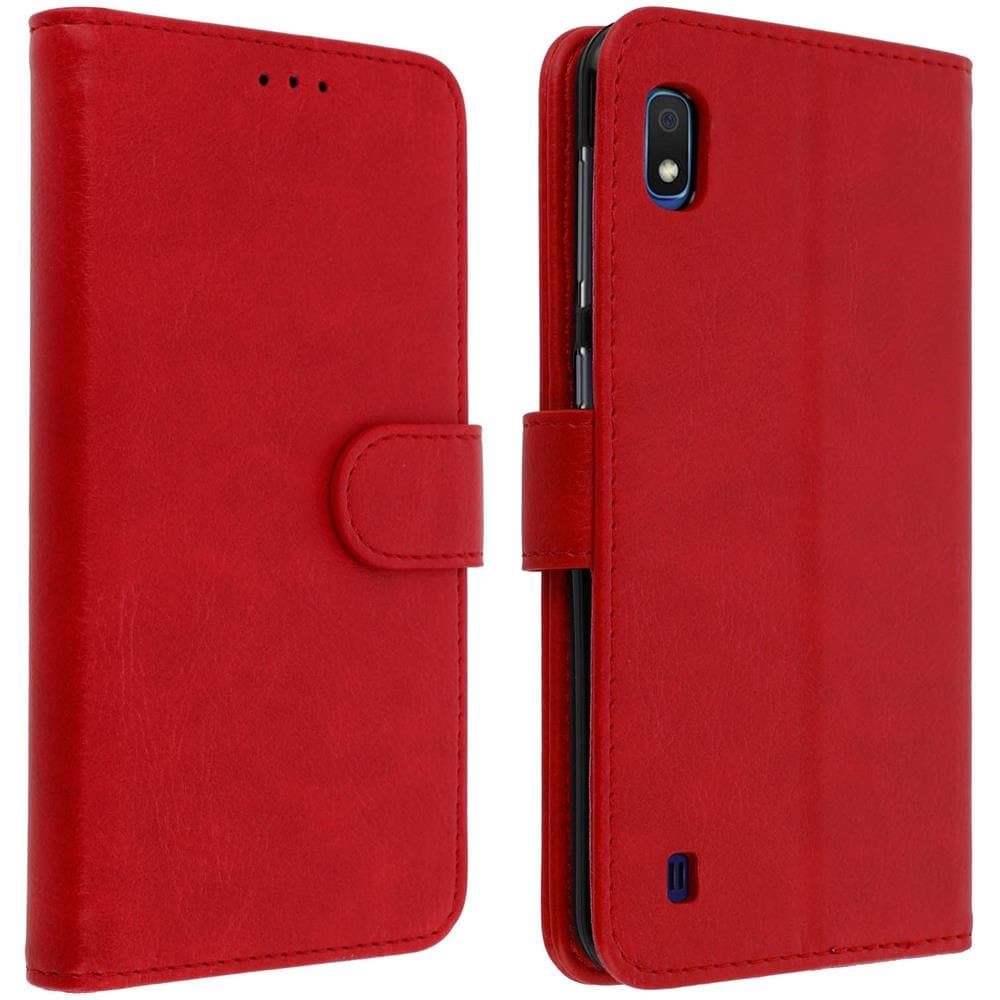 Custodia Galaxy A10 Portacarte Funzione Supporto Cover Silicone - Rosso - Foto 1