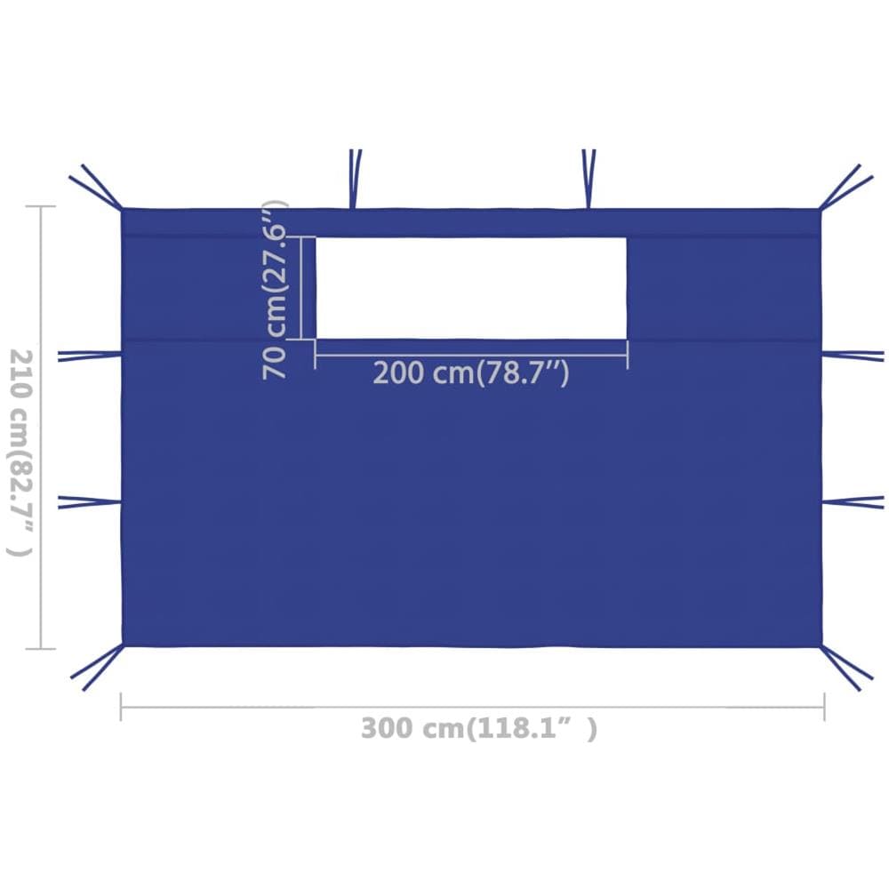 Pareti Con Finestre Per Gazebo 2 Pz Blu - Foto 6