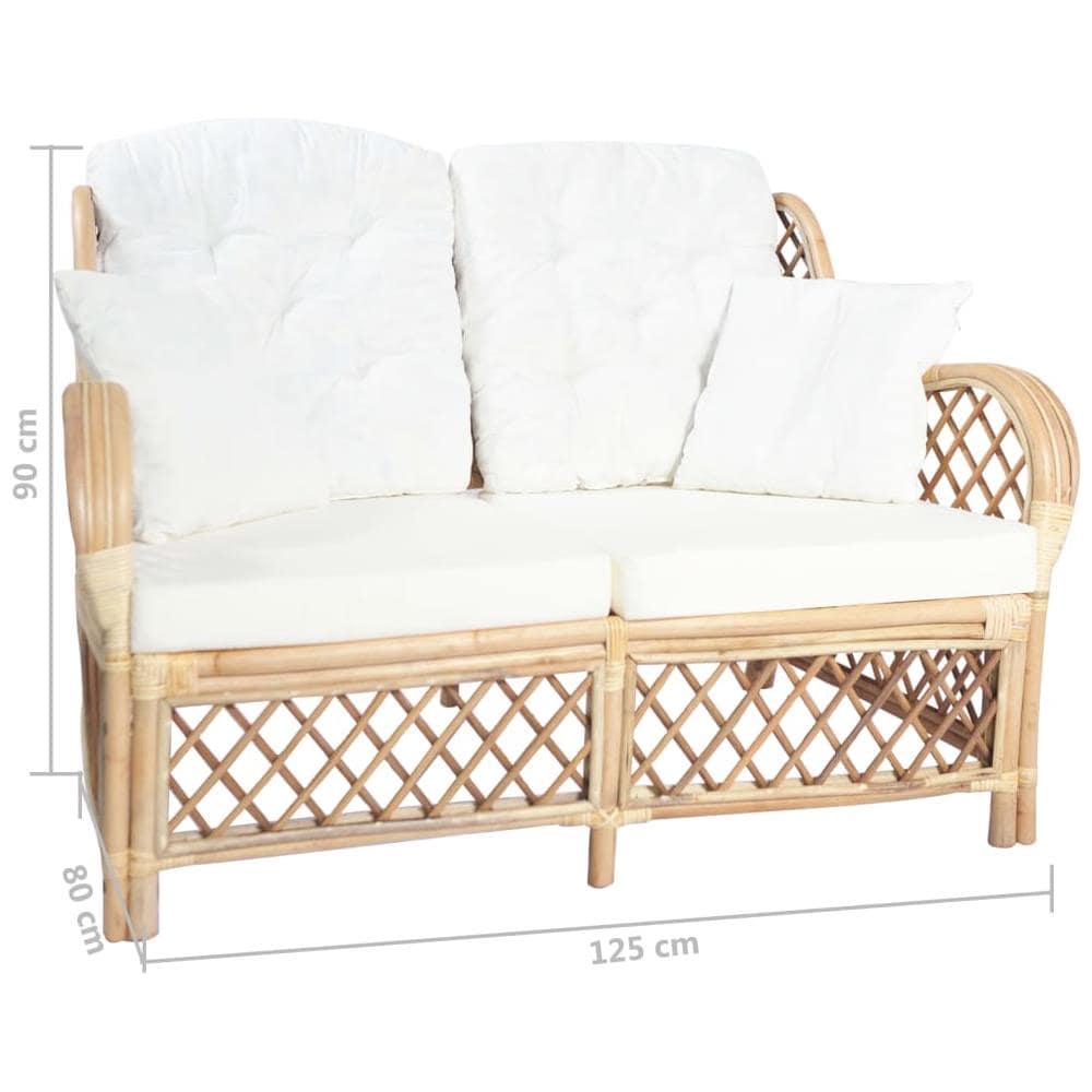 Divano a 2 Posti in Rattan 125 x 80 x 90 cm - Foto 5