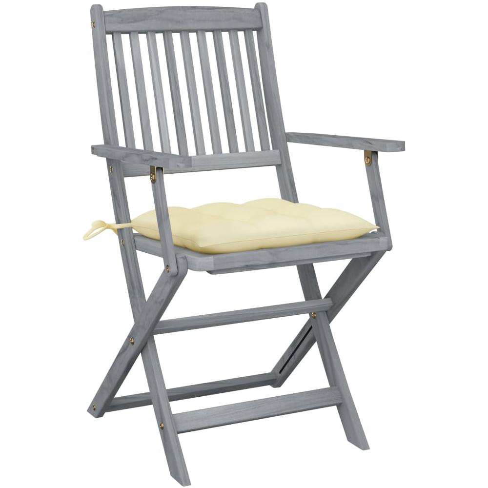 Sedie Da Giardino Pieghevoli 2pz Con Cuscini In Massello Acacia - Foto 2