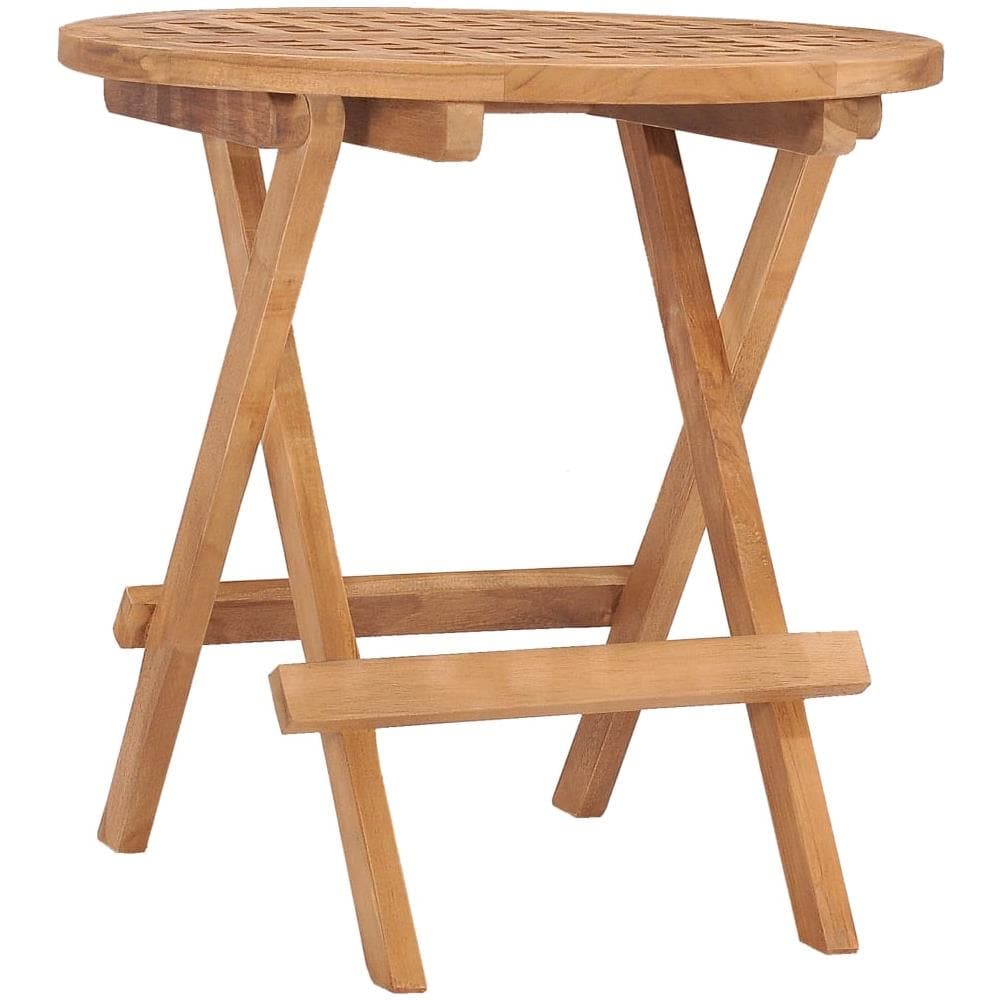 Set da Pranzo Giardino Pieghevole 3 pz Cuscino Massello di Teak - Foto 3