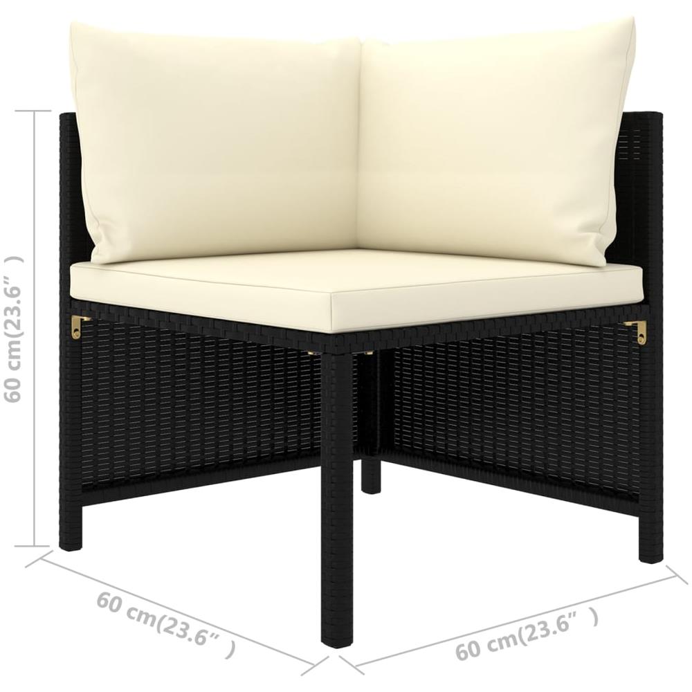 Set Divani da Giardino 7 pz con Cuscini in Polyrattan Nero - Foto 1