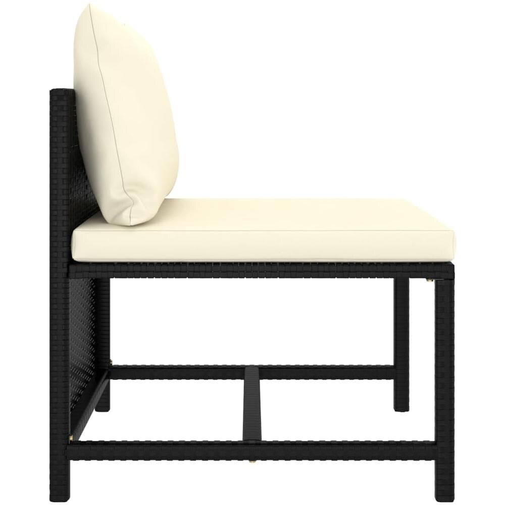 Set Divani da Giardino 7 pz con Cuscini in Polyrattan Nero - Foto 3