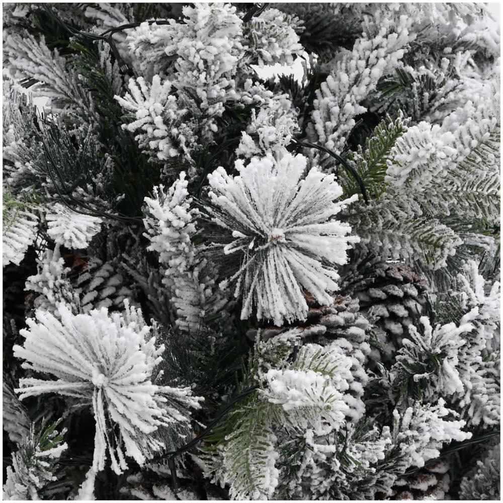 Albero di Natale con Neve Floccata LED e Pigne 225 cm PVC e PE - Foto 1
