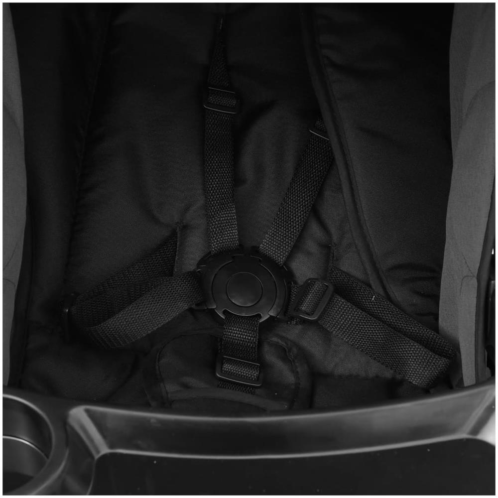 Passeggino 3 In 1 Grigio Scuro E Nero In Acciaio - Foto 2