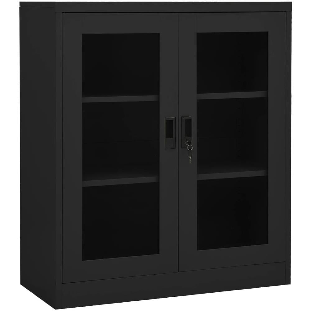 Armadio Per Ufficio Antracite 90x40x105 Cm In Acciaio - Foto 1