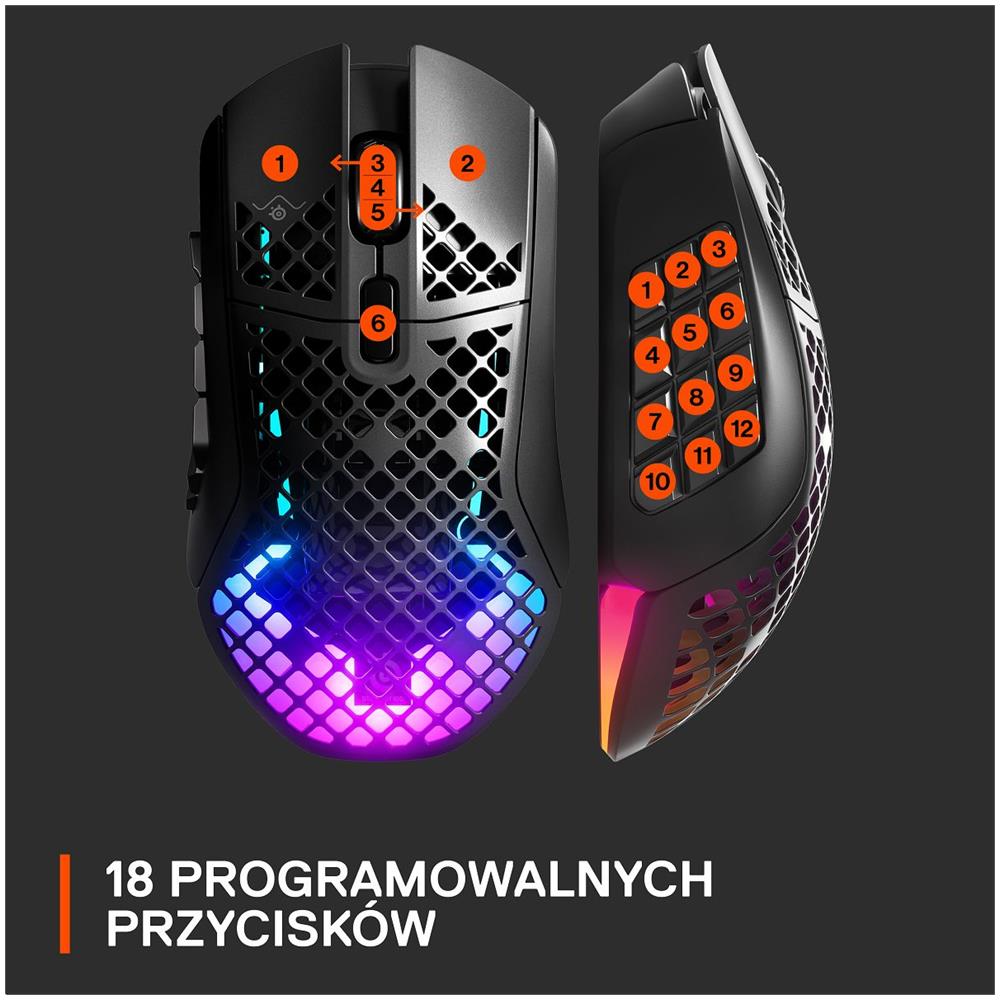 Steelseries Aerox 9 Mouse Ambidestro Rf Senza Fili + Bluetooth Ottico 18000 Dpi (steelseries Aerox 9 Gaming Mouse - Blue - Foto 2