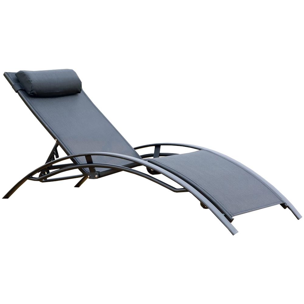 Sdraio Impilabile E Regolabile In Alluminio E Textilene Nero Bahia - Foto 1