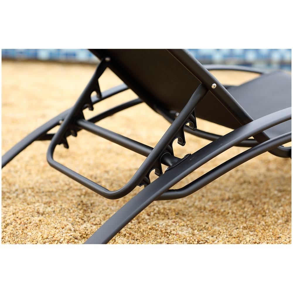 Sdraio Impilabile E Regolabile In Alluminio E Textilene Nero Bahia - Foto 6