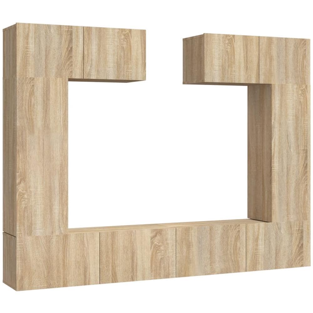 Set Di Mobili Porta Tv 6 Pz Rovere Sonoma In Legno Multistrato - Foto 2