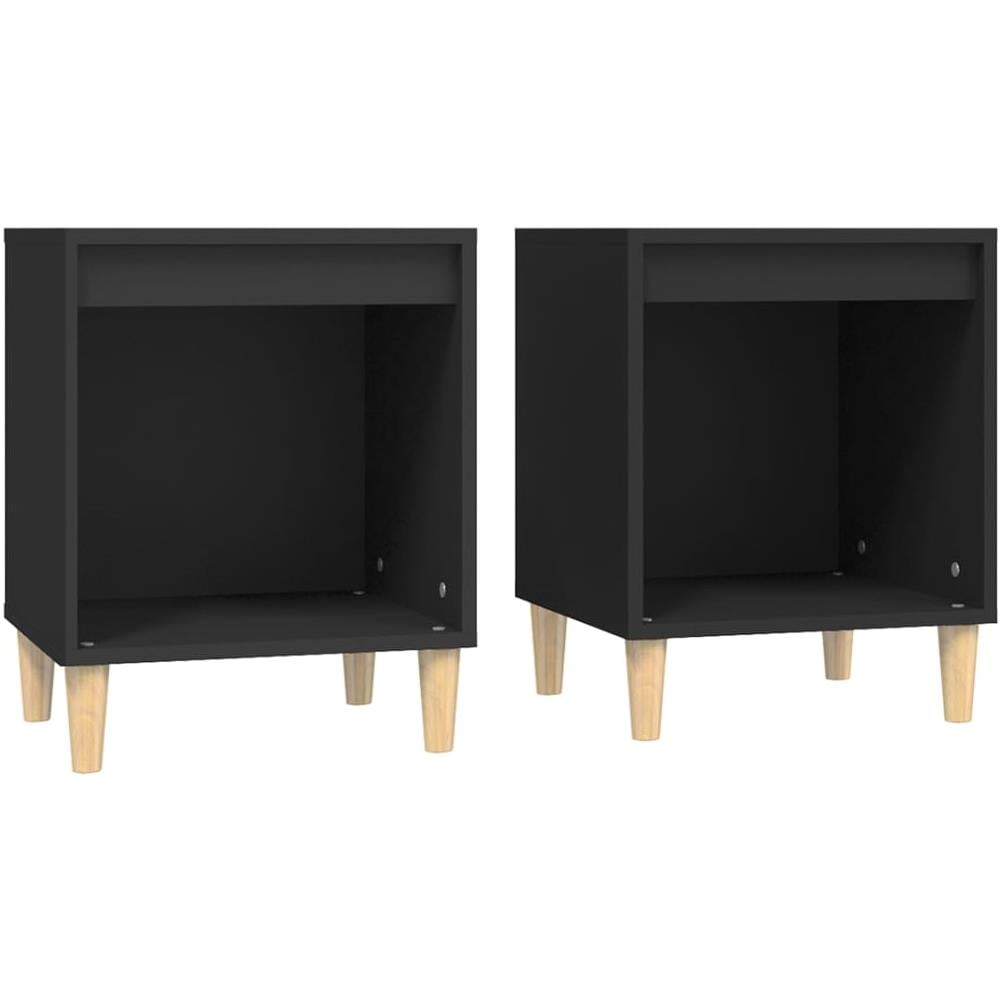 Comodini 2 Pz Nero 40x35x50 Cm - Foto 2