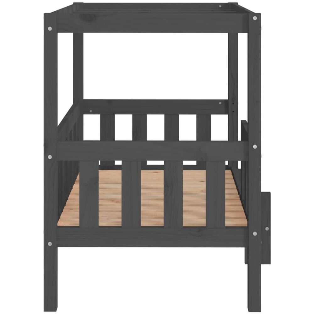 Cuccia per Cani Grigio 95,5x73,5x90cm in Legno Massello di Pino - Foto 7