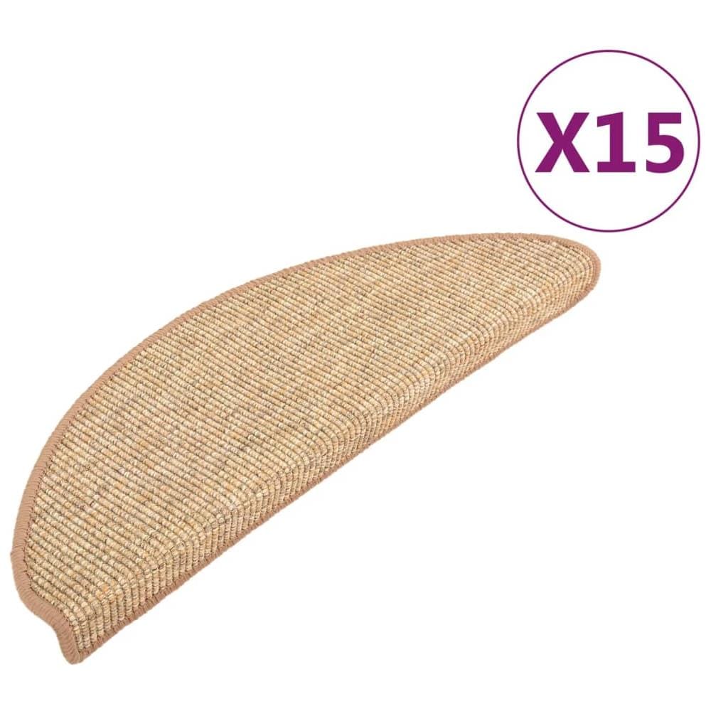 Tappetini Autoadesivi per Scale 15 pz Marrone Chiaro 65x21x4 cm - Foto 1