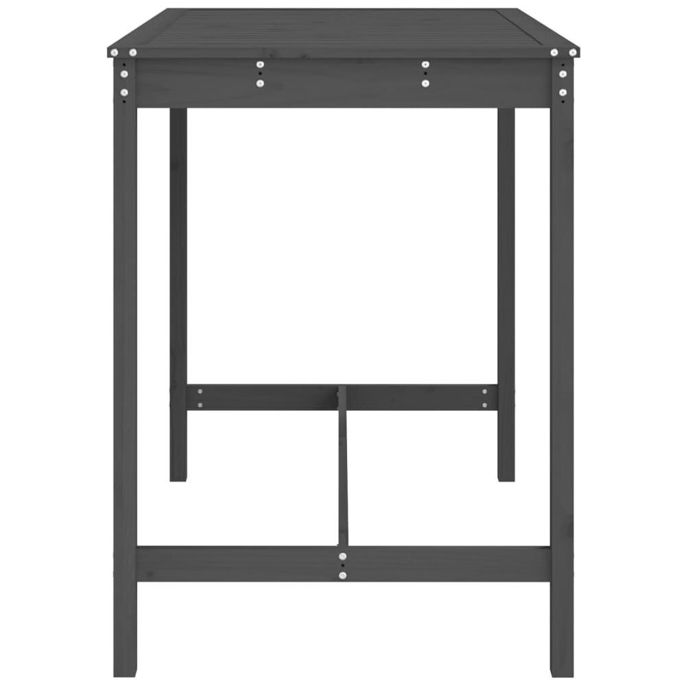 Tavolo Da Giardino Grigio 121x82,5x110cm Legno Massello Di Pino - Foto 2
