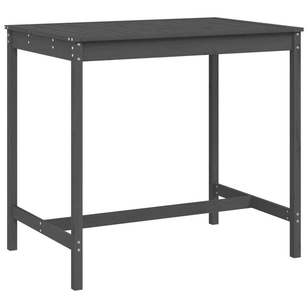 Tavolo Da Giardino Grigio 121x82,5x110cm Legno Massello Di Pino - Foto 1