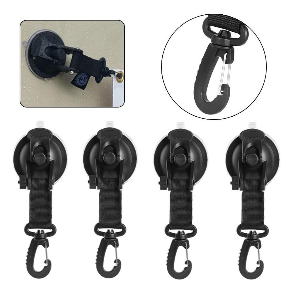 Confezione Da 4 Ganci Da Campeggio Con Ventose Black - Foto 1