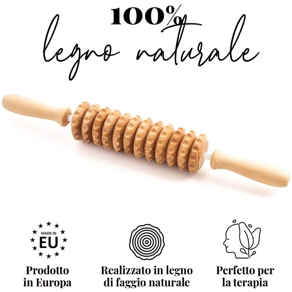 Massaggiatore A Rullo Flessibile In Legno Anticellulite E Per Il Drenaggio Linfatico - Maderoterapia - Foto 1