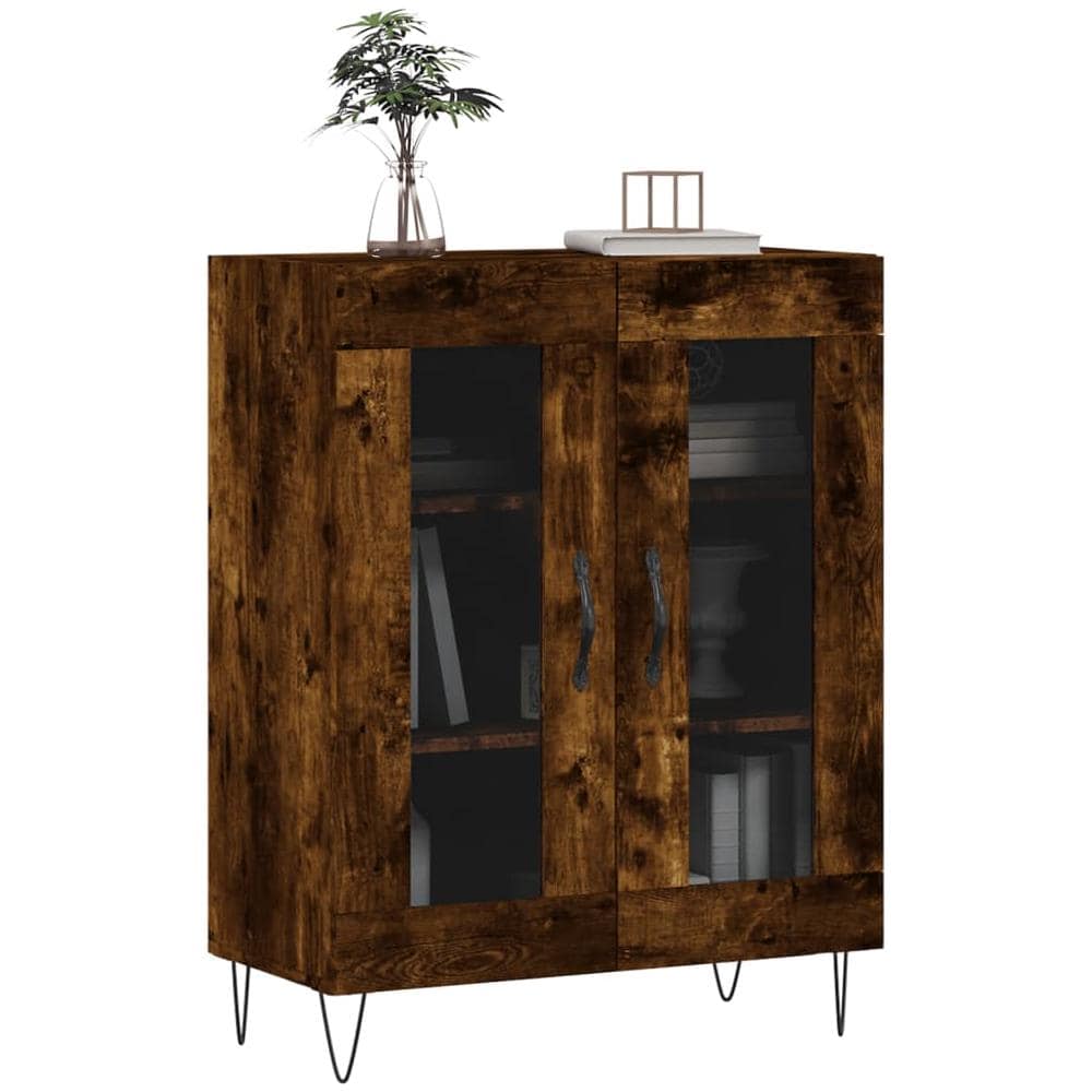 Credenza Rovere Fumo 69,5x34x90 Cm In Legno Multistrato - Foto 3
