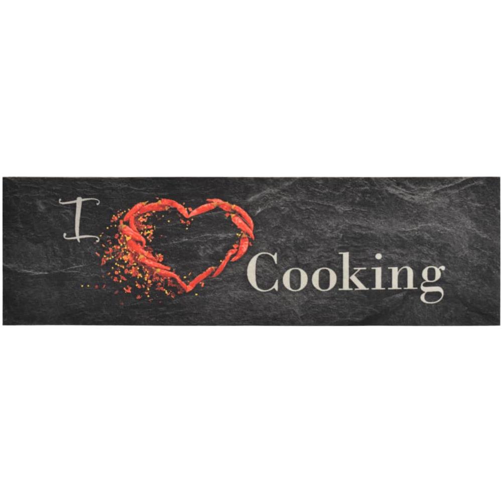 Tappeto Da Cucina Lavabile Nero Cucinare 45x150 Cm Velluto - Foto 2