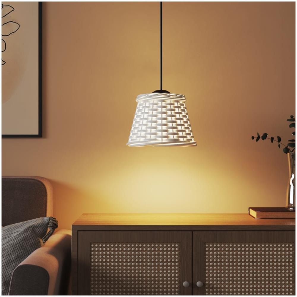 Paralume Da Soffitto Bianco 15x12 Cm In Vimini - Foto 3