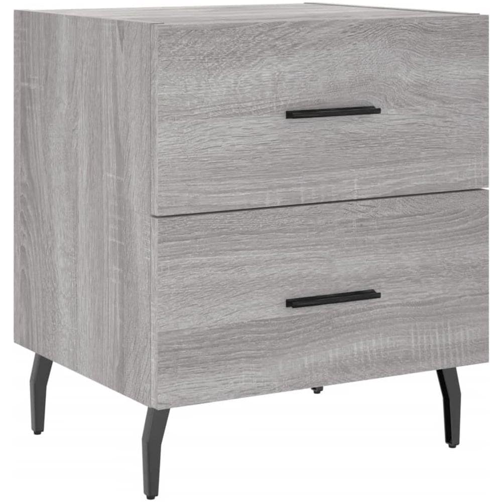 Comodino Grigio Sonoma 40x35x47,5 Cm In Legno Multistrato - Foto 2