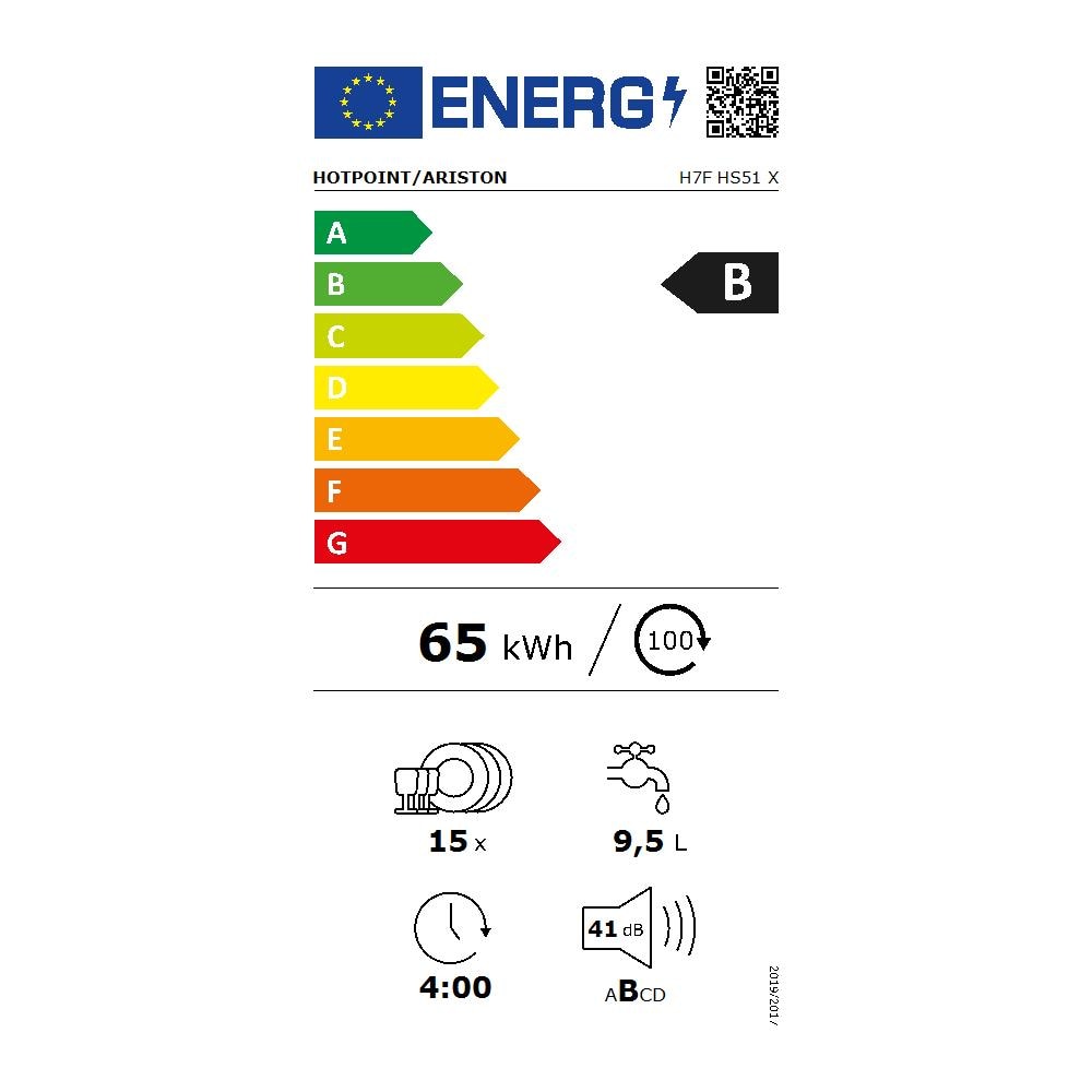 Lavastoviglie H7F HS51 X Capacità 15 Coperti Classe B Colore Inox - Foto 2