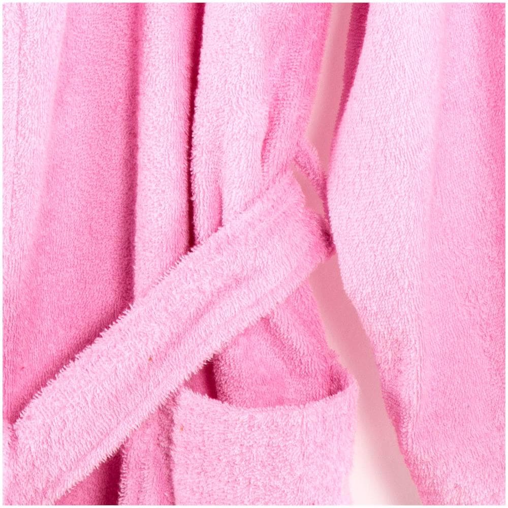 Accappatoio Con Cappuccio Spugnissima Minorca Junior In Cotone Colore Rosa Misura 8-10 Anni - Foto 3