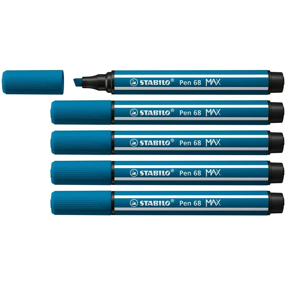 Pen 68 MAX - Pennarello Premium a tratto doppio (1 + 5 mm) - Confezione da 5 - Blu Turchese - Foto 1