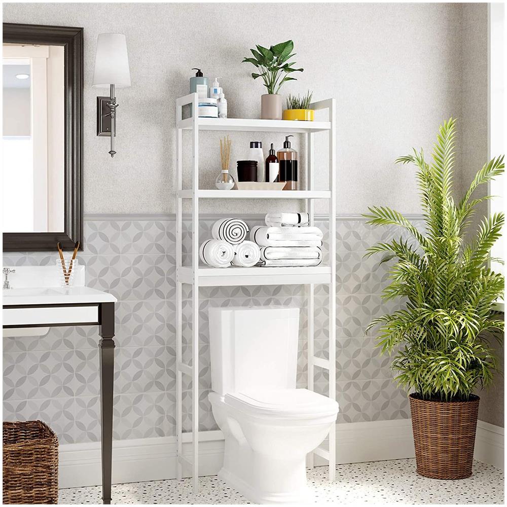 Mensola da bagno - Stile scandinavo in bambù bianco BTS01WT - Foto 2