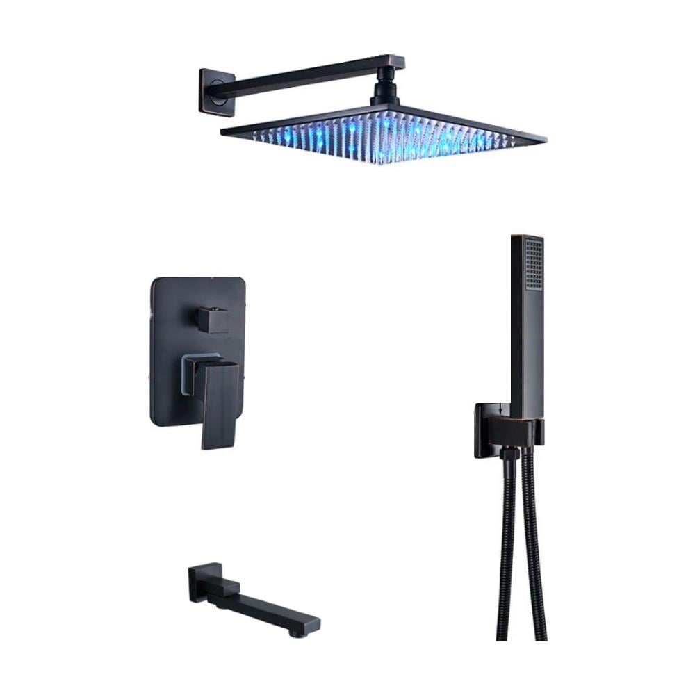 Set miscelatore doccia, Blackswan, tipo M73.52 LED, modello nero anticato, misura 30 cm - Foto 1