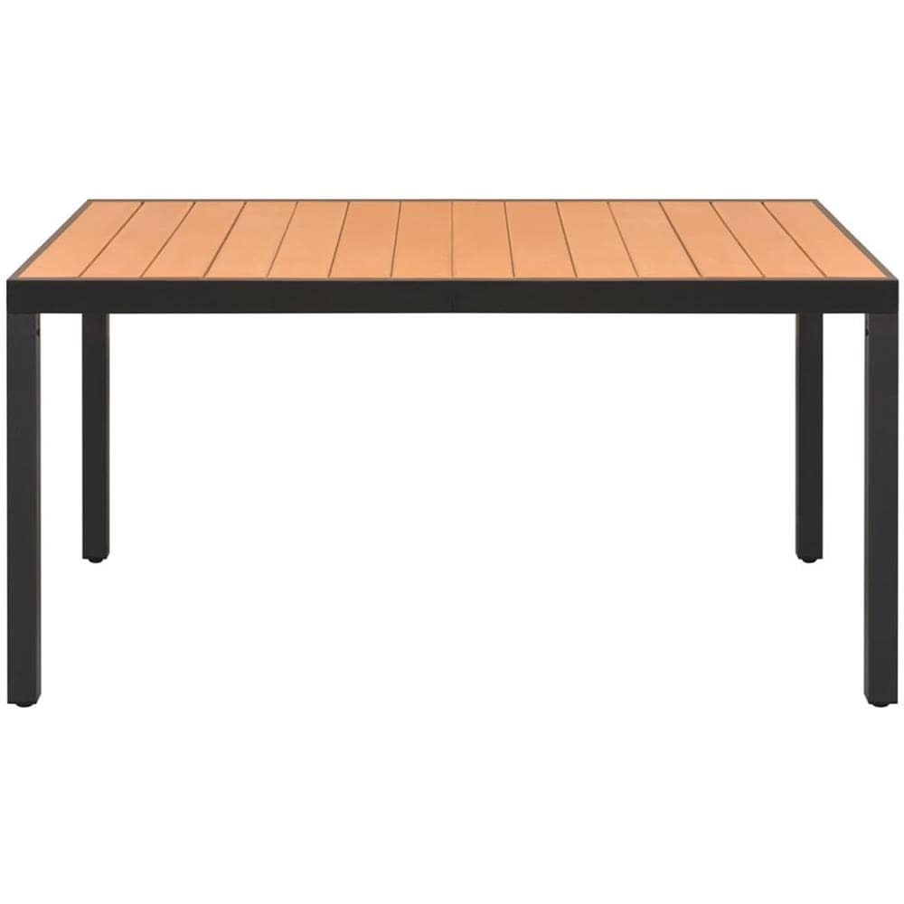 Tavolo Da Pranzo Per Giardino Wpc Alluminio 150x90x74cm Marrone - Foto 2