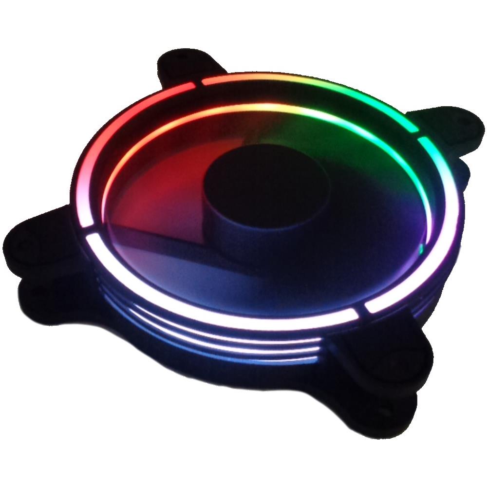 VENTOLA 120X120 12 VOLT CONNETTORE 3 POLI+4 POLI MOLEX LUCE RGB+RAINBOW (richiede controller) - Foto 1