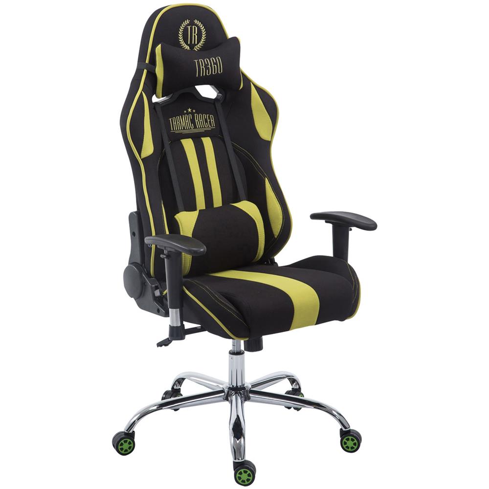 CLP - Sedia Gaming Ufficio Limit XL in Tessuto I Poltrona Racing Rinforzata  Max 150 kg I Poltrona Ergonomica con Ruote Nero Verde Senza Poggiapiedi -  ePRICE