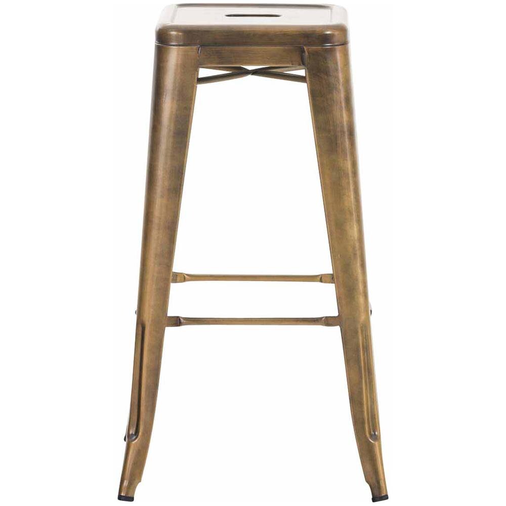 Sgabello Bar Joshua V2 in Metallo Stile Industriale - Sgabello Bancone Robusto Impilabile - Sgabello Cucina Senza Schienale I Sgabello Design H 76 cm Oro - Foto 2