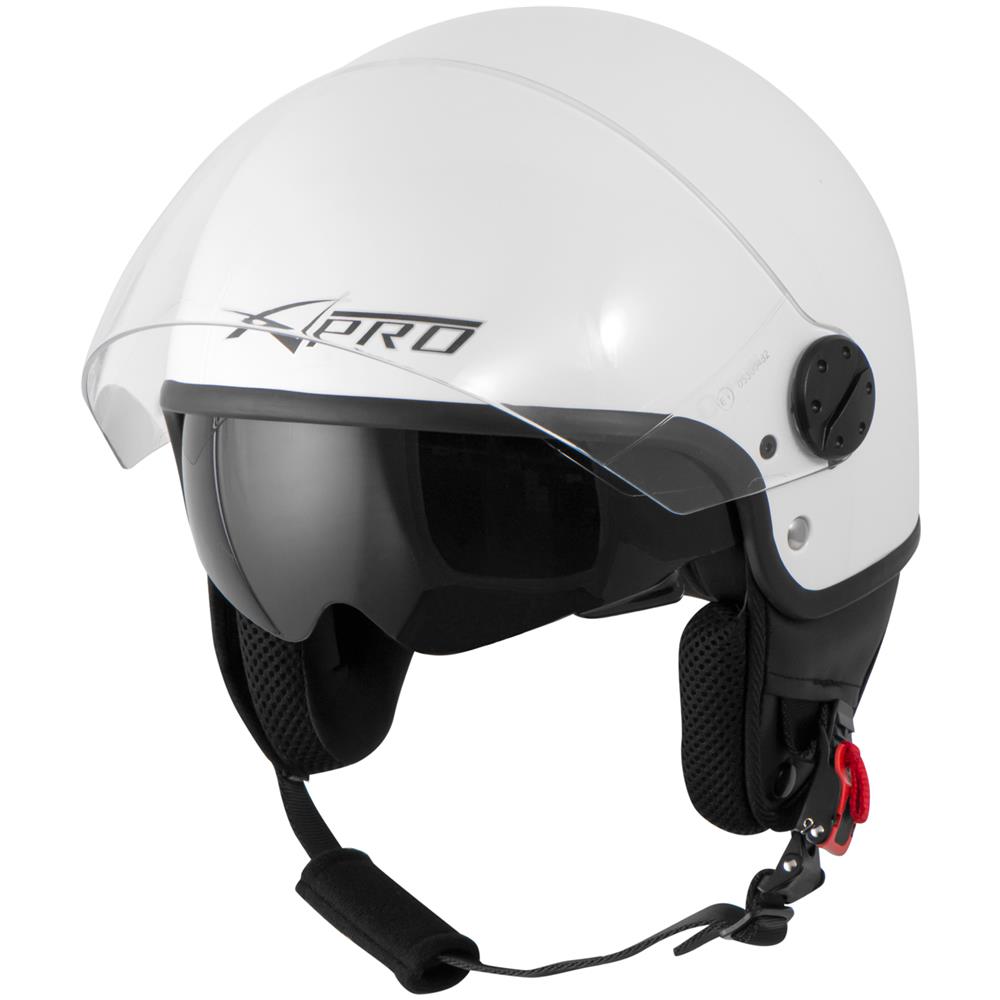 Casco Jet Scooter Moto Ece 22 Doppia Visiera Parasole Bianco Xs - Foto 5