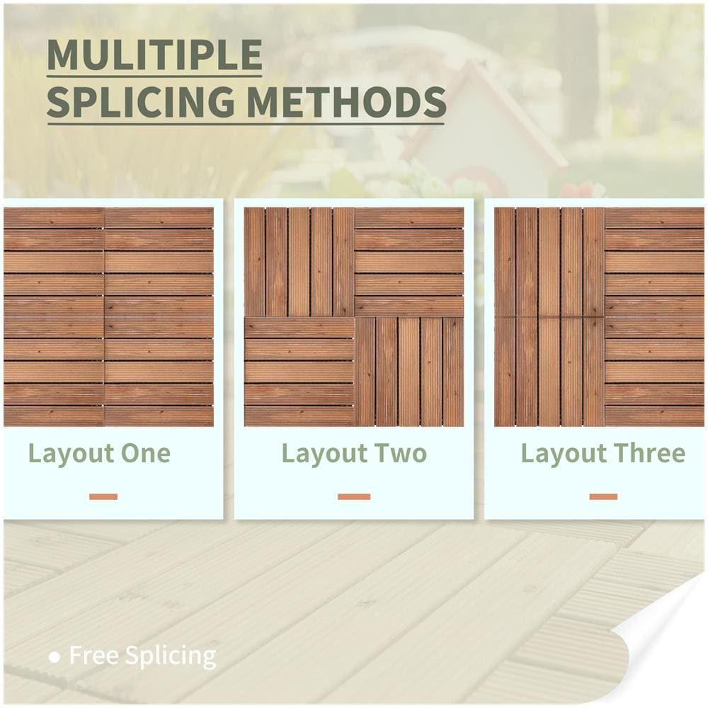 Piastrelle Per Esterni Montaggio A Incastro In Legno, Set 27 Pezzi - Foto 2