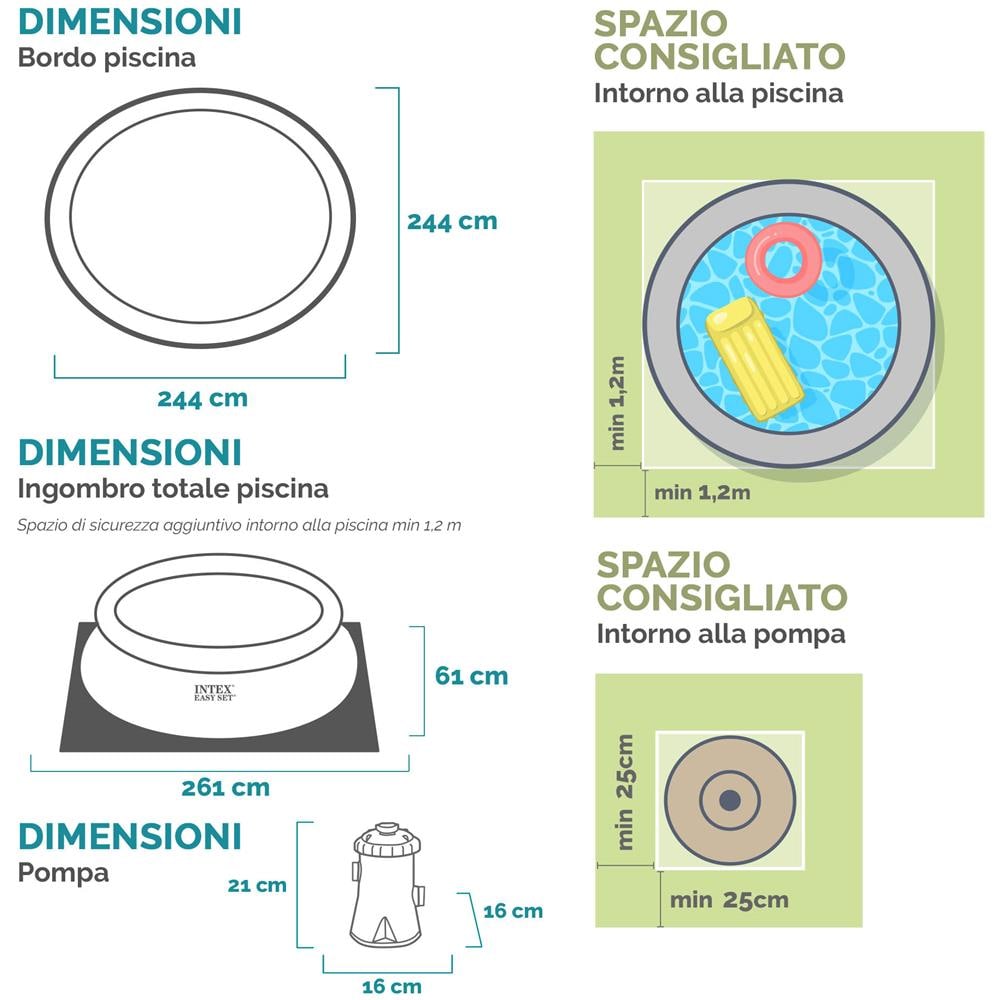 28108NP - Piscina Easy Set Rotonda con Pompa Filtro 244x244x61 cm - Foto 9