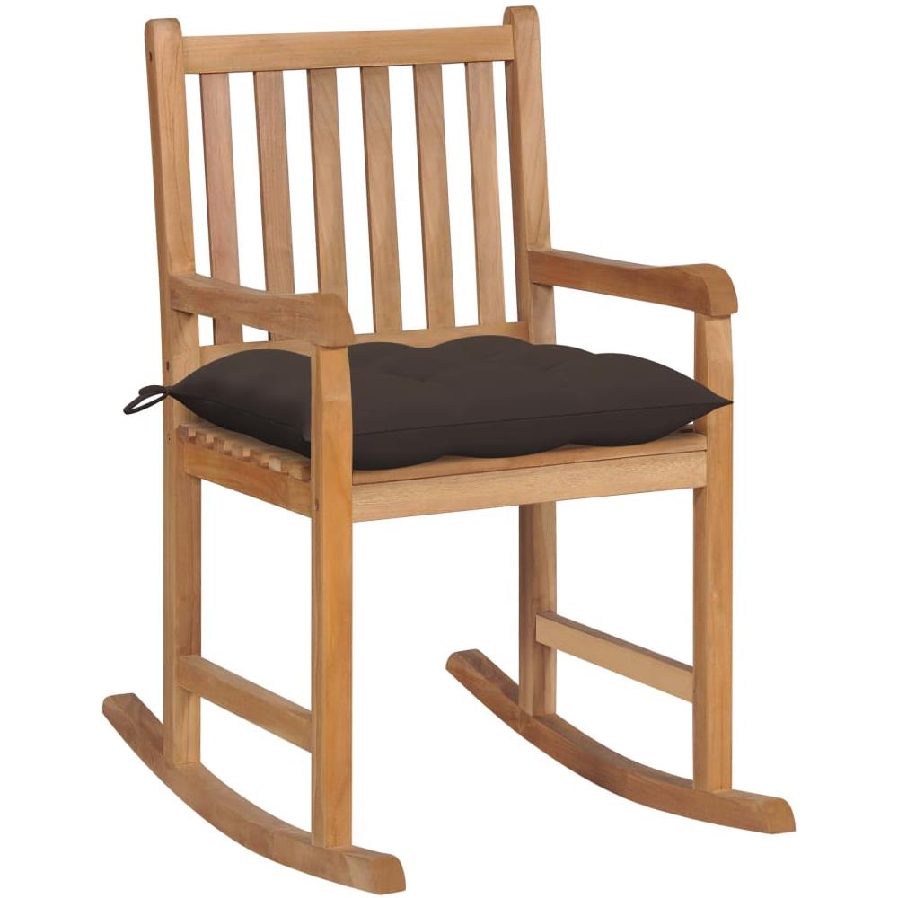 Sedia A Dondolo Con Cuscino Talpa In Legno Di Teak - Foto 1