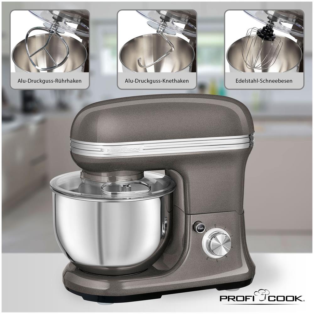 Km 1197 Impastatrice Planetaria Robot Cucina Multifunzione Design Vintage 5 Litri 1200w Antracite - Foto 8