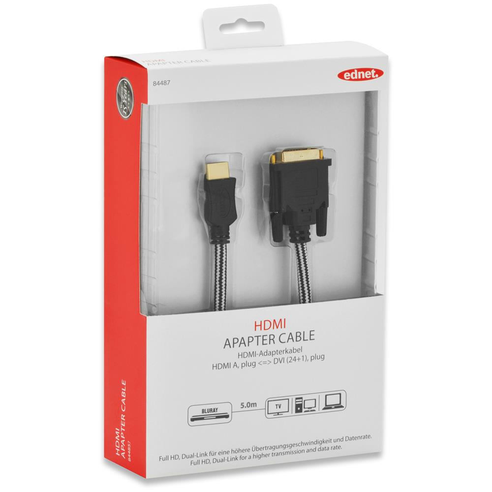 84487 5m HDMI DVI-A Nero cavo e adattatore video - Foto 2