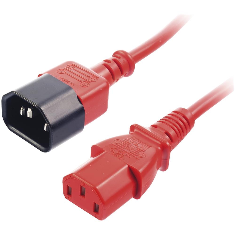 IEC C14 / IEC C13 M / F 0.5m IEC C14 IEC C13 Nero, Rosso cavo di interfaccia e adattatore - Foto 1