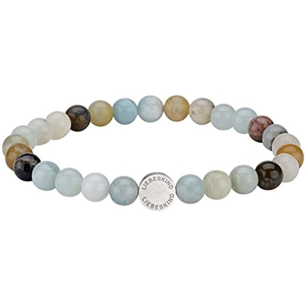 Perline Da 6 Mm Con Logo - In Acciaio Inox E Acciaio Inossidabile - Colore: Blu - Cod. Lj-0085-b-17 - Foto 1