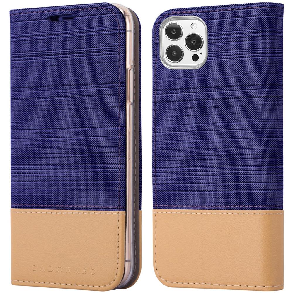 Custodia Compatibile Con Apple Iphone 13 Pro Max In Blu Scuro Marrone - Coperchio Protettiva Con Chiusura Magnetica, Funzione Stand E Tasca Per Le Carte - Foto 8