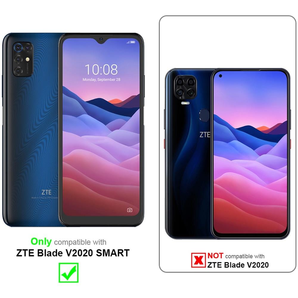 Custodia Compatibile Con Zte Blade V2020 Smart In Bruno Caffè - Coperchio Protettiva Con Chiusura Magnetica, Funzione Stand E Tasca Per Le Carte - Foto 2