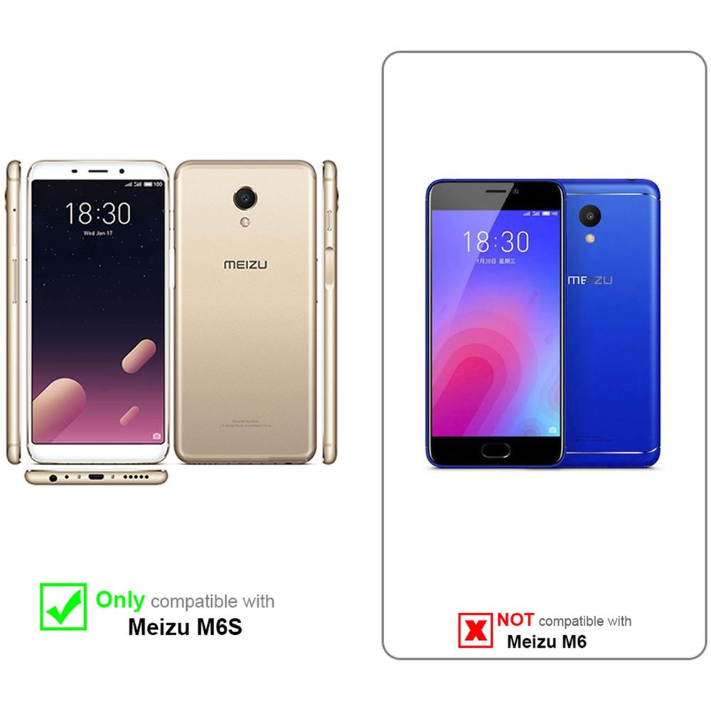 Cadorabo Custodia Compatibile Con Meizu M6s In Nero Di Notte - Coperchio Protettiva Con Chiusura Magnetica, Funzione Stand E Tasca Per Le Carte - Foto 2