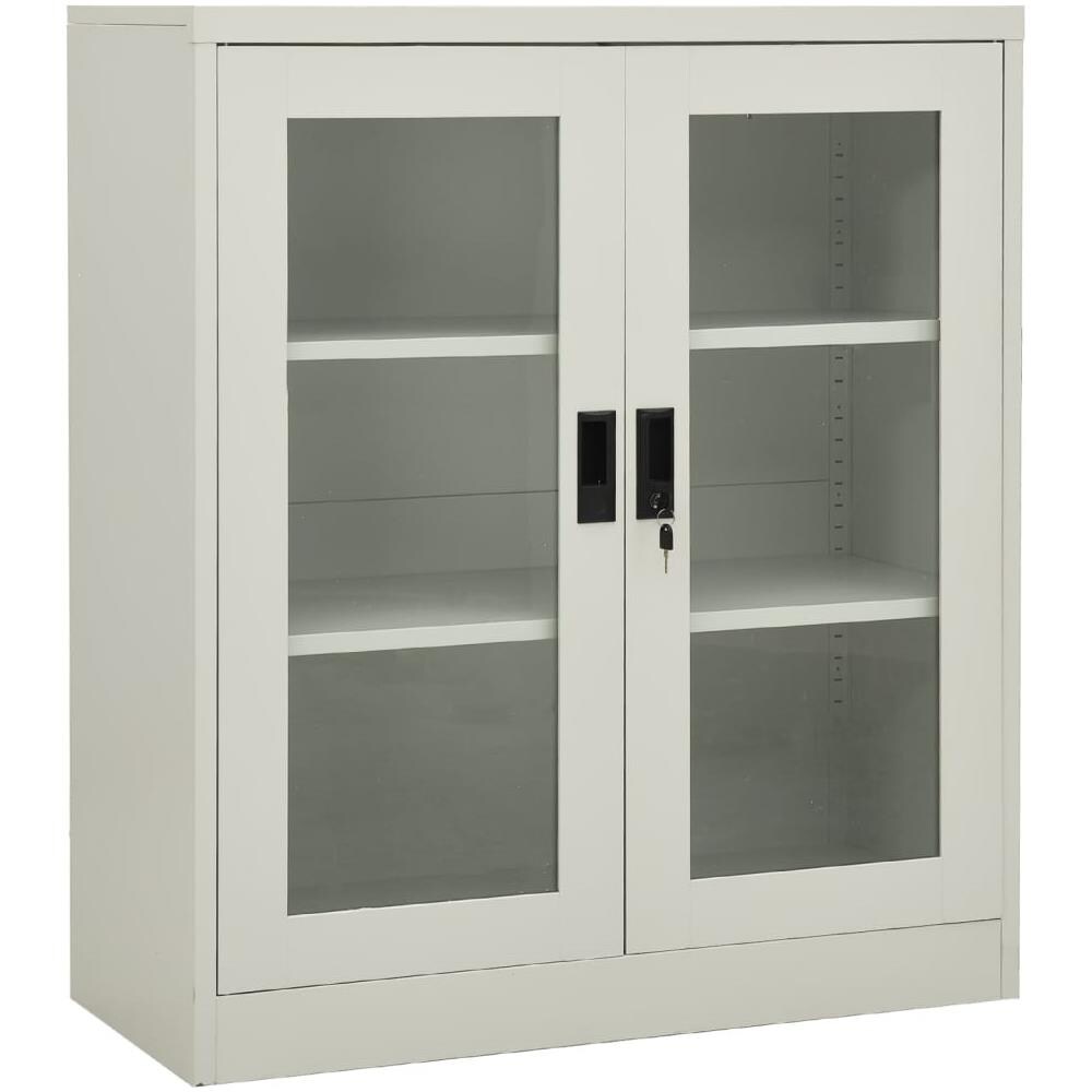 Armadio Per Ufficio Grigio Chiaro 90x40x105 Cm In Acciaio - Foto 1