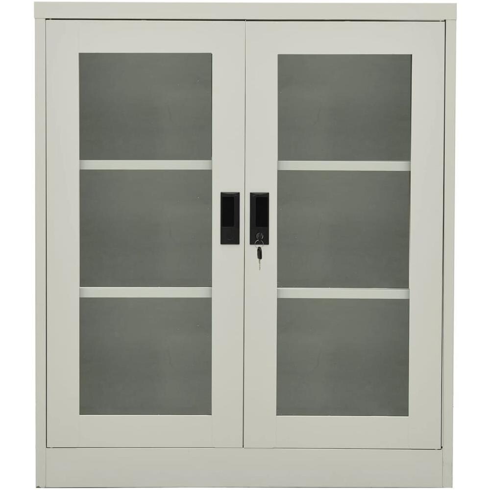 Armadio Per Ufficio Grigio Chiaro 90x40x105 Cm In Acciaio - Foto 2